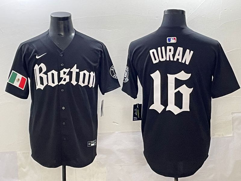 Men 2025 Boston Red Sox #16 Duran Black Five generations Joint Name Nike MLB Jersey style 14->boston red sox->MLB Jersey